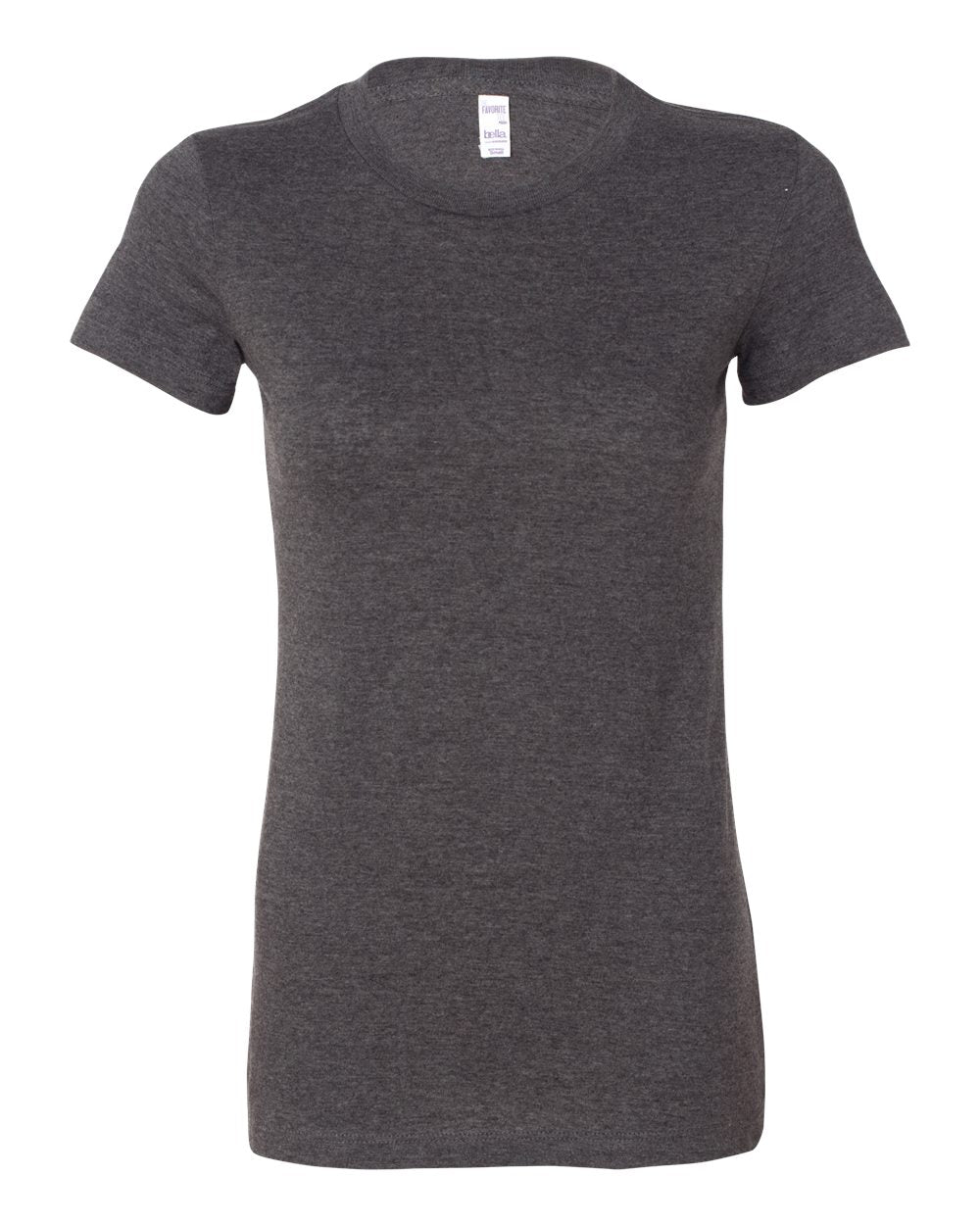 Front View of Dark Grey Heather Women's Slim Fit Tee - 6004