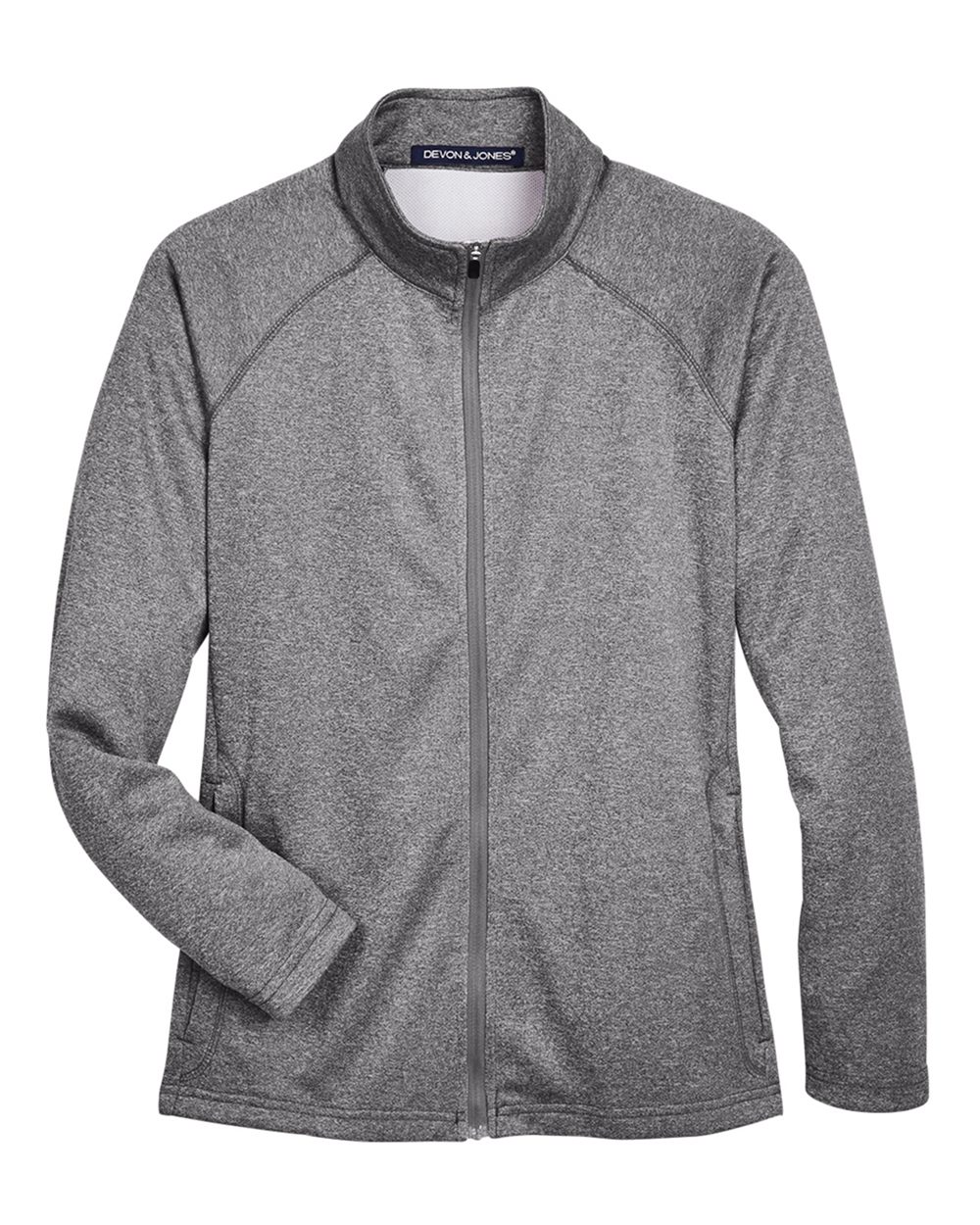 Front View of Dark Grey Heather Women's Stretch Tech-Shell® Compass Full-Zip Jacket - DG420W
