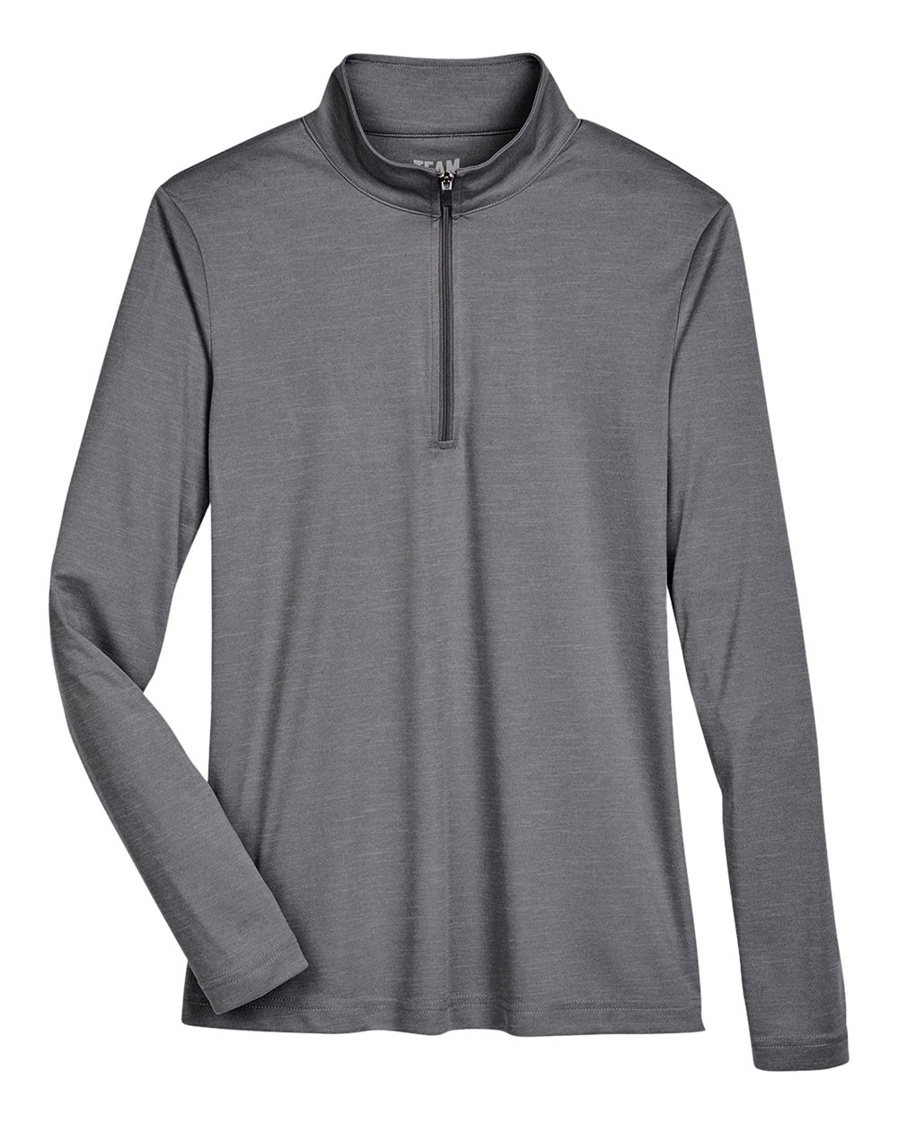 Front View of Dark Grey Heather Women's Zone Sonic Heather Performance Quarter-Zip Pullover - TT31HW