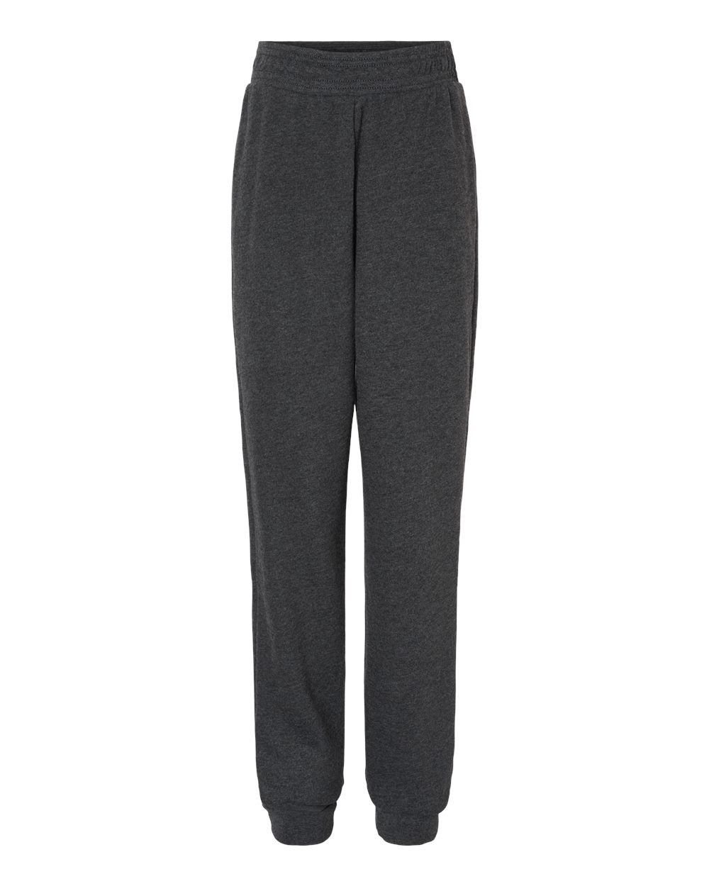 Front View of Dark Grey Heather Youth Jogger Sweatpants - 3727Y