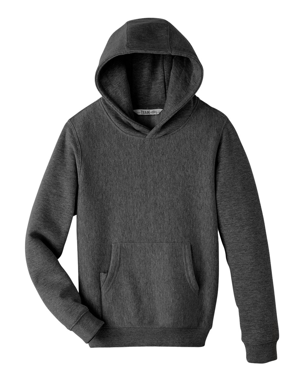 Front View of Dark Grey Heather Youth Zone HydroSport™ Heavyweight Pullover Hooded Sweatshirt - TT96Y