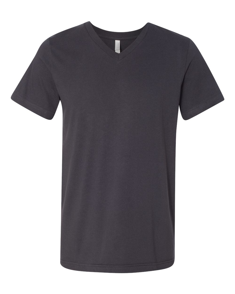 Front View of Dark Grey Jersey V-Neck Tee - 3005