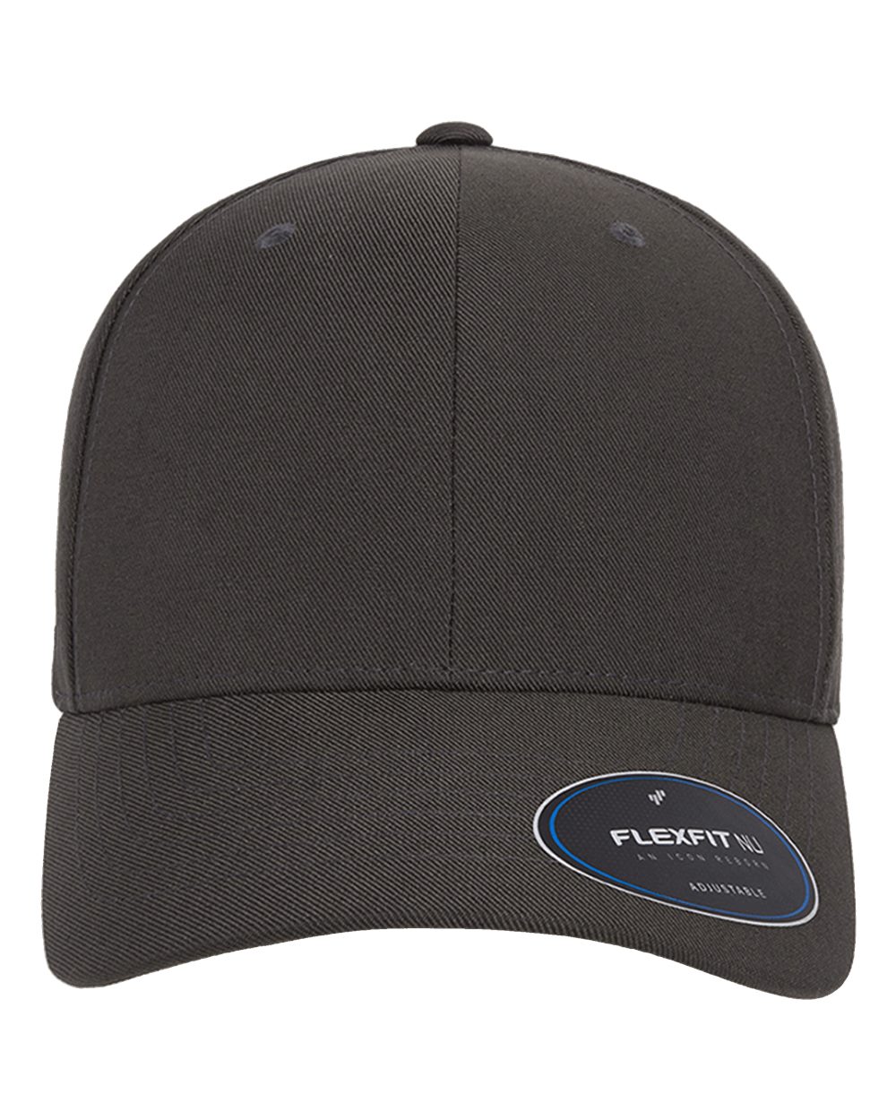 Front View of Dark Grey NU® Adjustable Cap - 6110NU