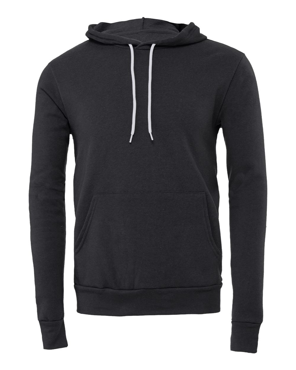 Front View of Dark Grey Sponge Fleece Hoodie - 3719
