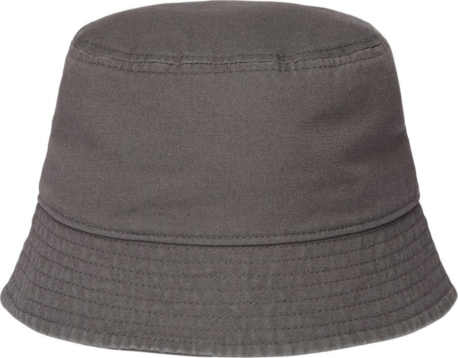 Front View of Dark Grey Sustainable Bucket Hat - POWELL