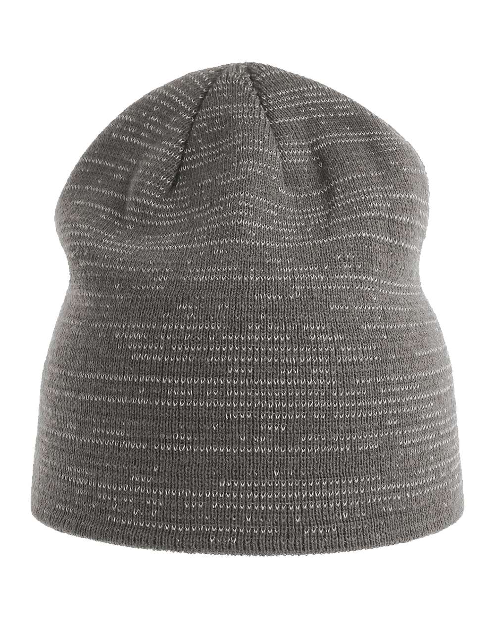 Front View of Dark Grey Sustainable Reflective Beanie - SHINE