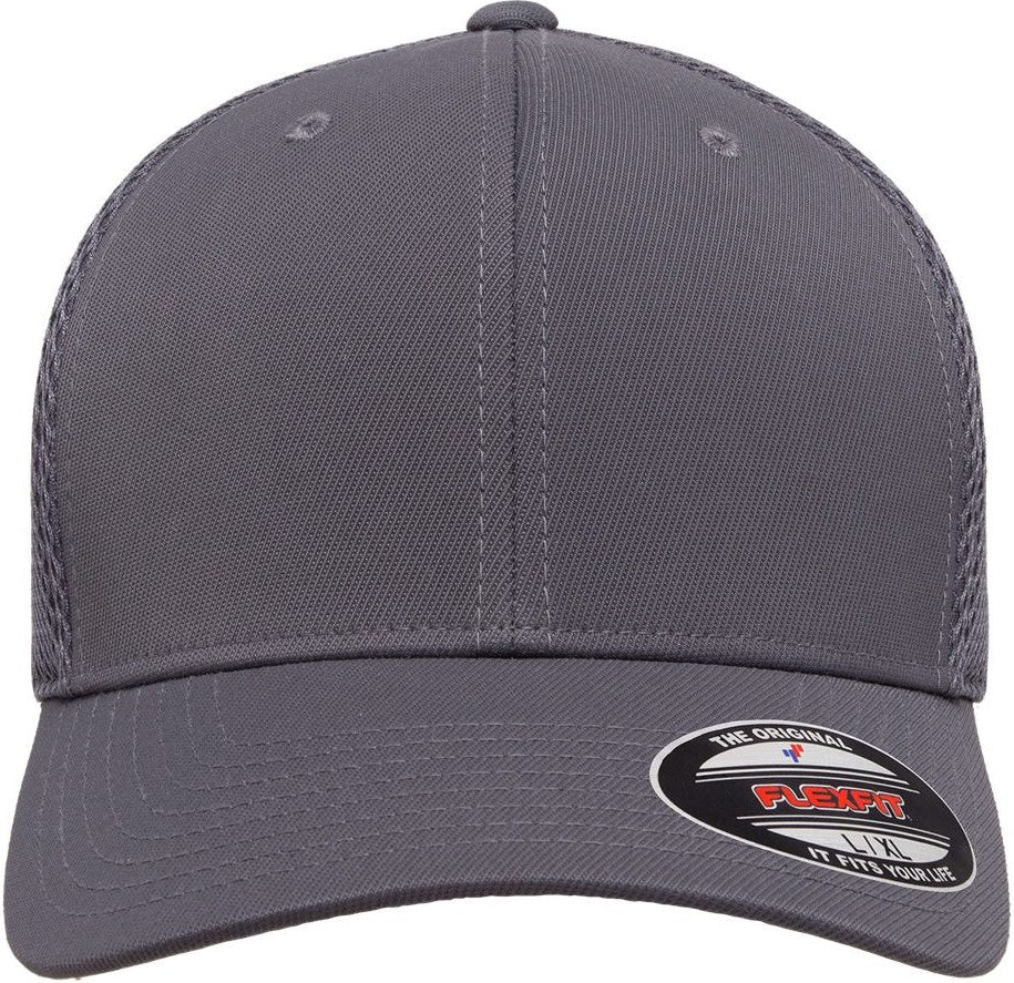 Front View of Dark Grey Ultrafiber Mesh Cap - 6533