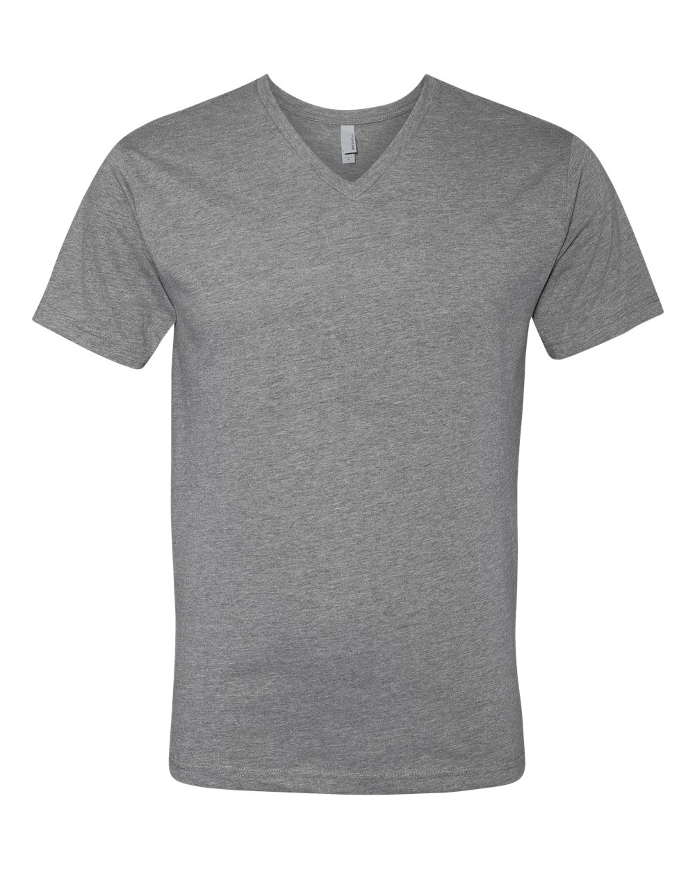Front View of Dark Heather Grey CVC V-Neck T-Shirt - 6240