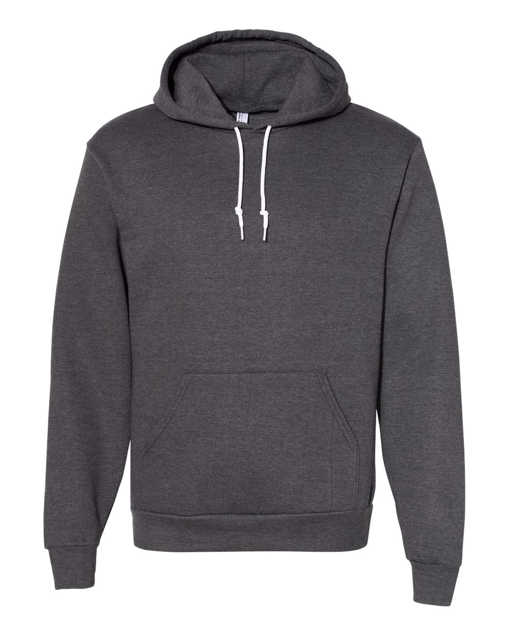 Front View of Dark Heather Grey Flex Fleece Drop-Shoulder Hoodie - F498W
