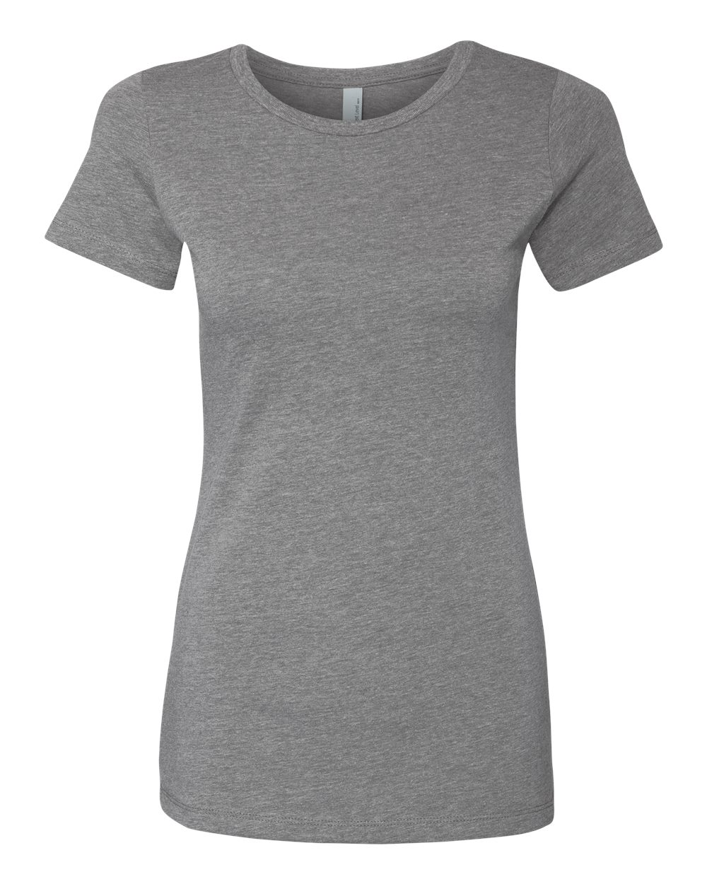 Front View of Dark Heather Grey Women’s CVC T-Shirt - 6610