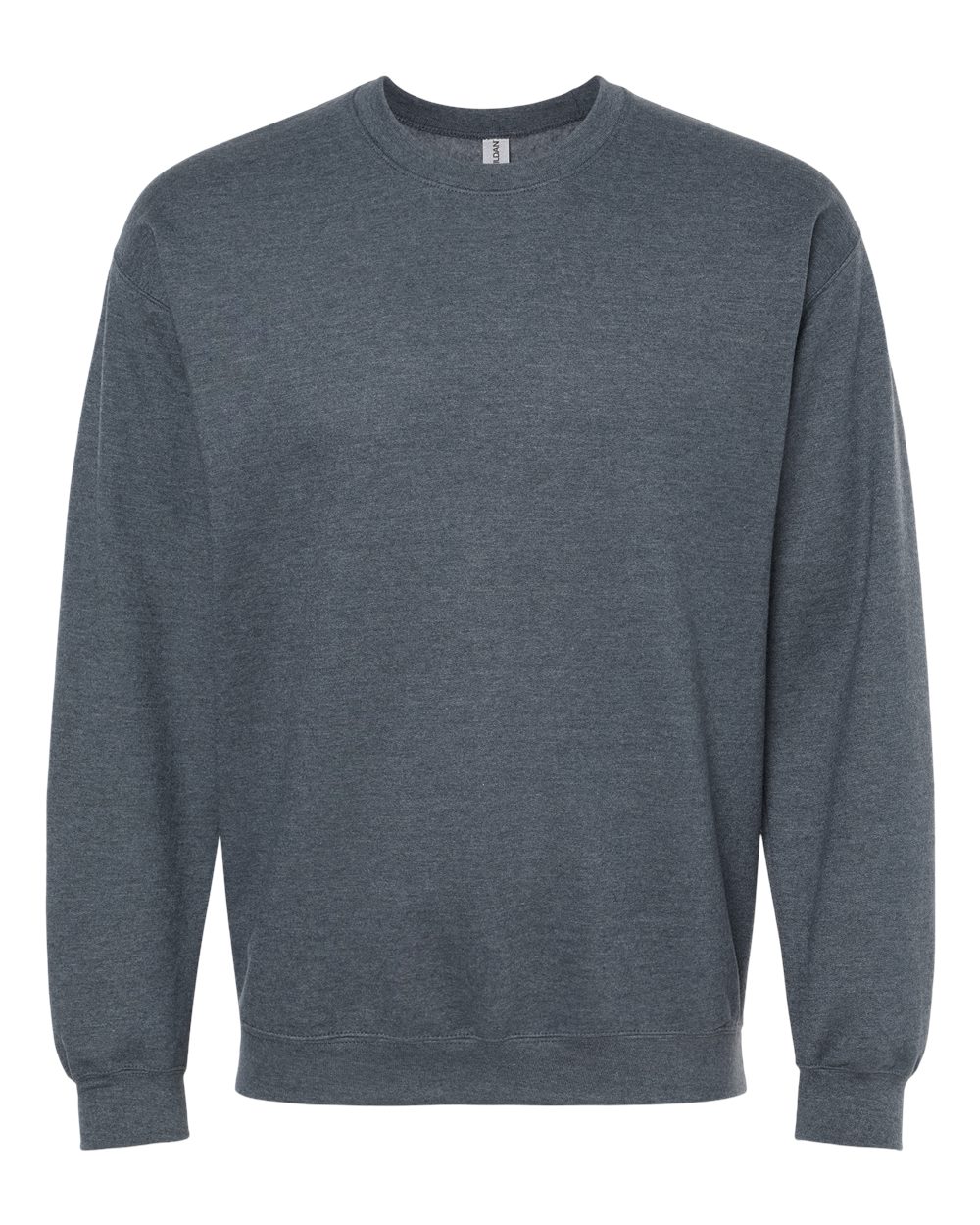 Front View of Dark Heather Softstyle® Midweight Crewneck Sweatshirt - SF000