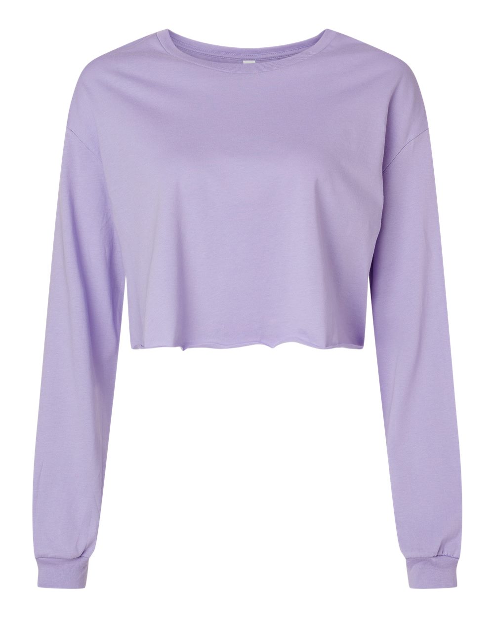 Front View of Dark Lavender FWD Fashion Women's Crop Long Sleeve Tee - 6501