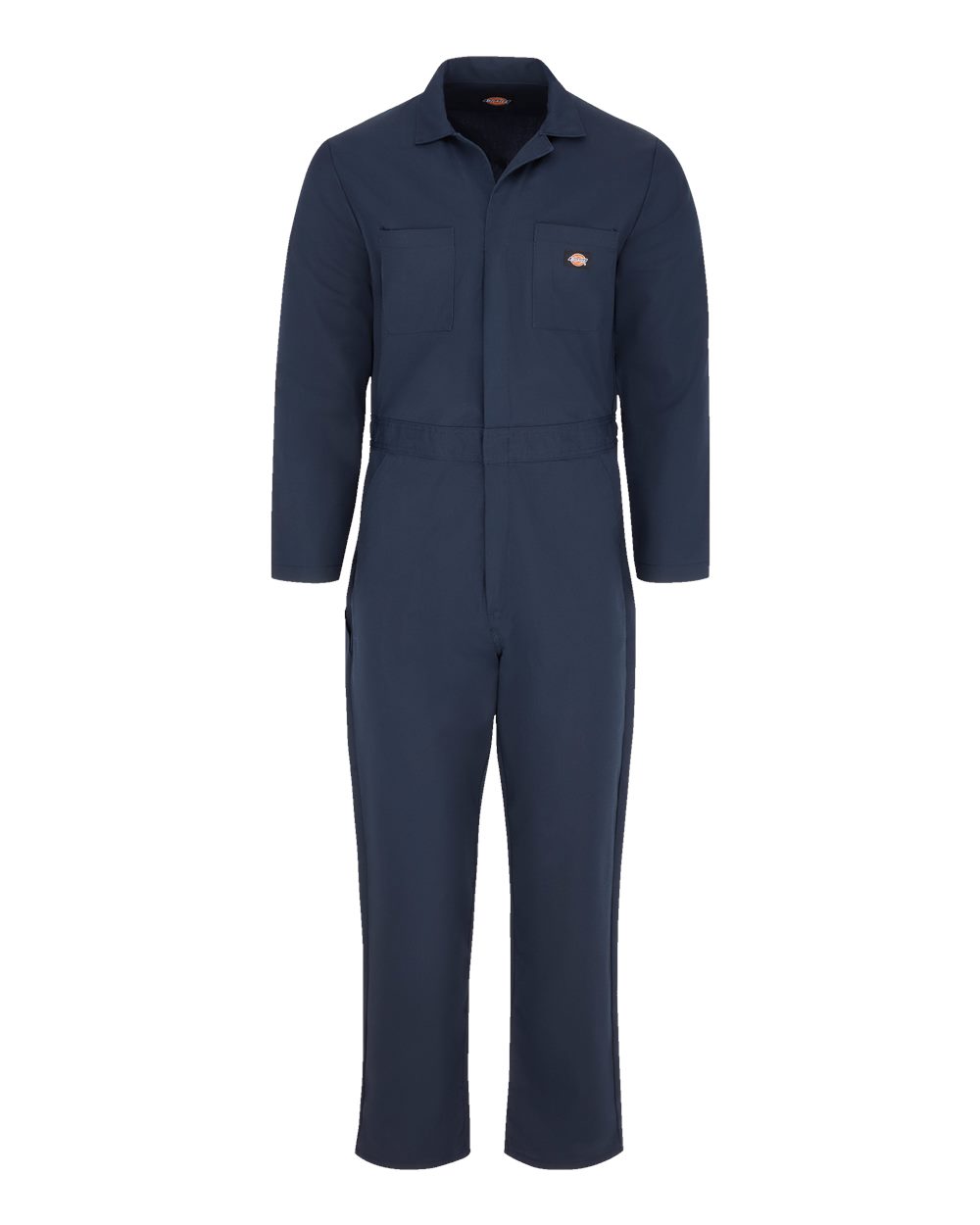 Front View of Dark Navy Basic Blended Long Sleeve Coverall - Tall Sizes - 4861T