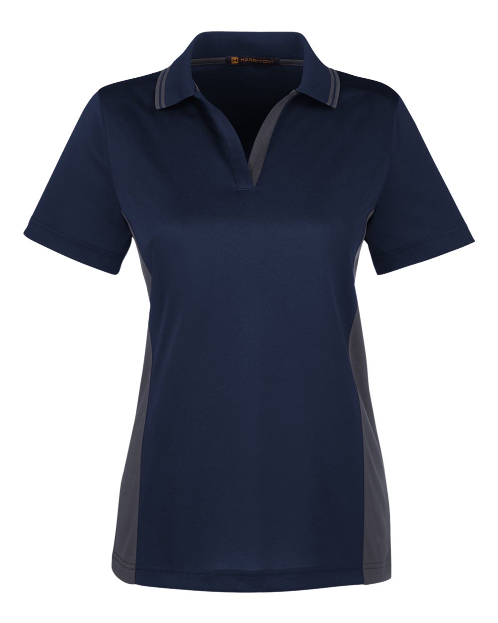 Front View of Dark Navy/ Dark Charcoal Women's Flash Snag Protection Plus IL Colorblock Polo - M386W