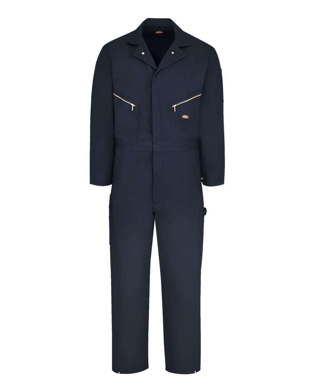 Front View of Dark Navy Deluxe Long Sleeve Cotton Coverall - Tall Sizes - 4877T