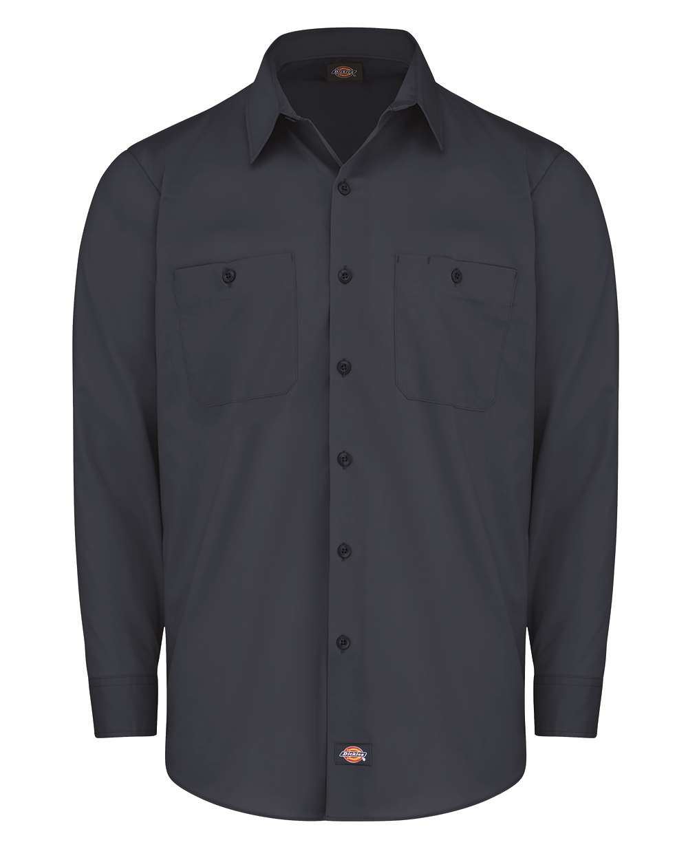 Front View of Dark Navy Industrial Worktech Ventilated Long Sleeve Work Shirt - Tall Sizes - LL51T