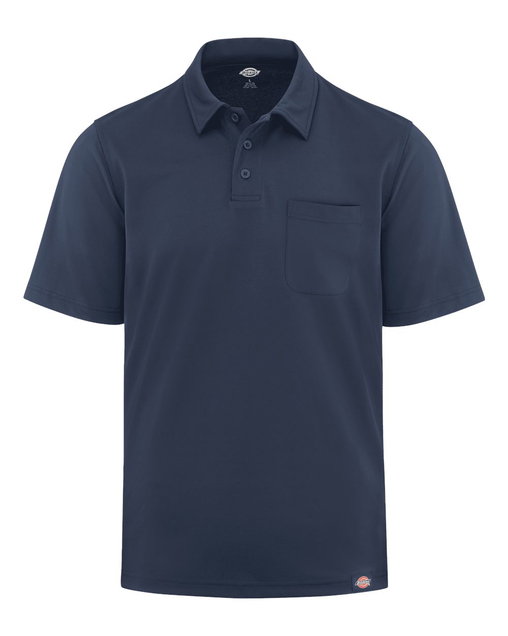 Front View of Dark Navy Performance Short Sleeve Work Shirt With Pocket - LS44