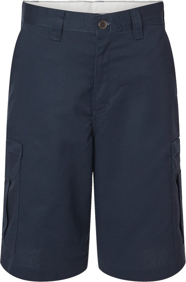Front View of Dark Navy Premium 11" Industrial Cargo Shorts - Extended Sizes - LR42EXT