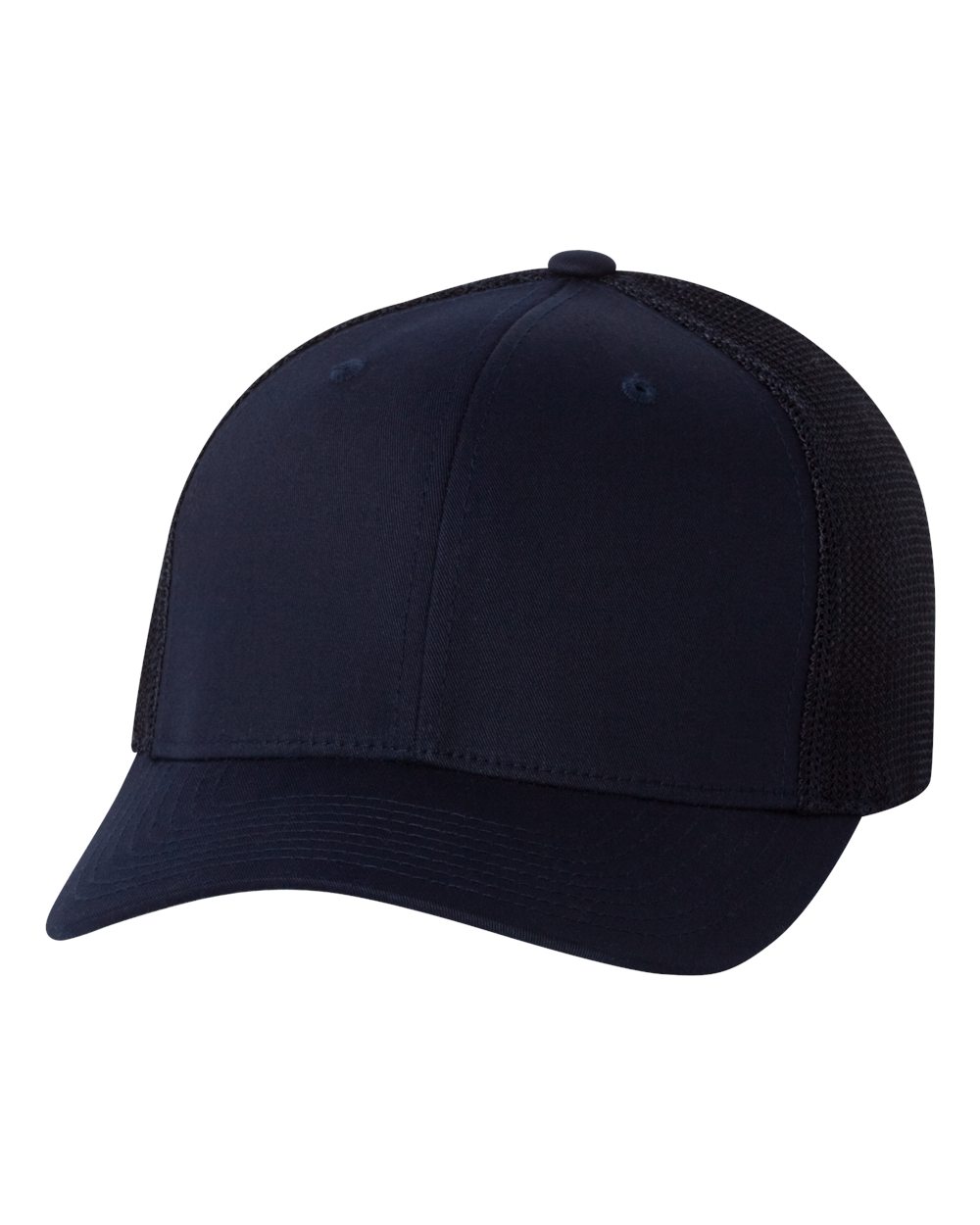 Front View of Dark Navy Trucker Cap - 6511