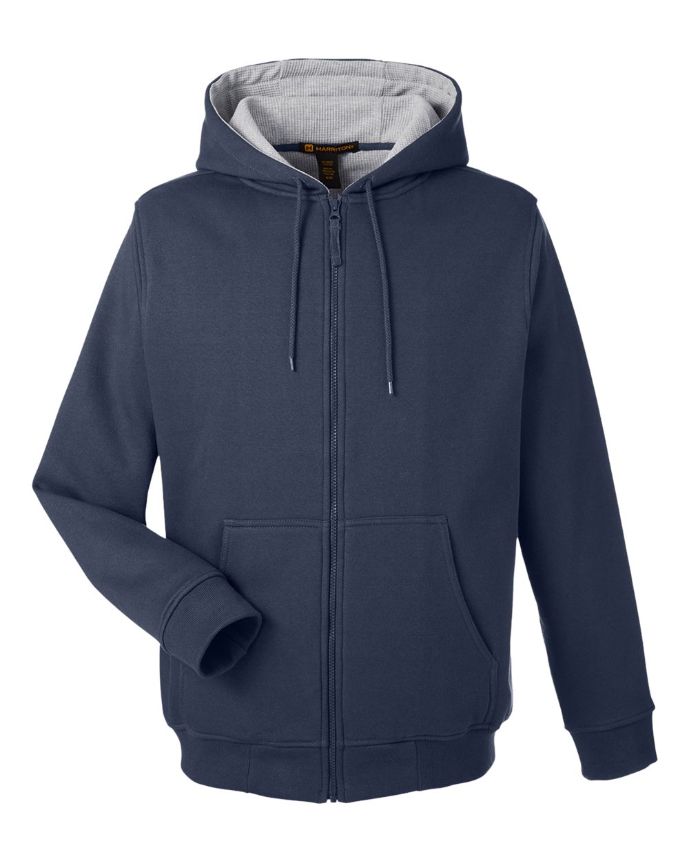 Front View of Dark Navy Unisex ClimaBloc™ Lined Heavyweight Hooded Sweatshirt - M711
