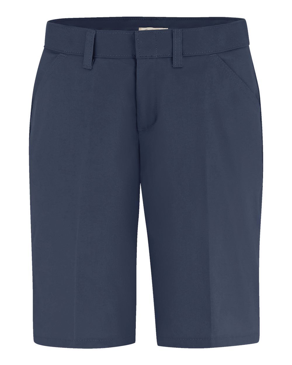 Front View of Dark Navy Women's Flat Front Shorts - FR22