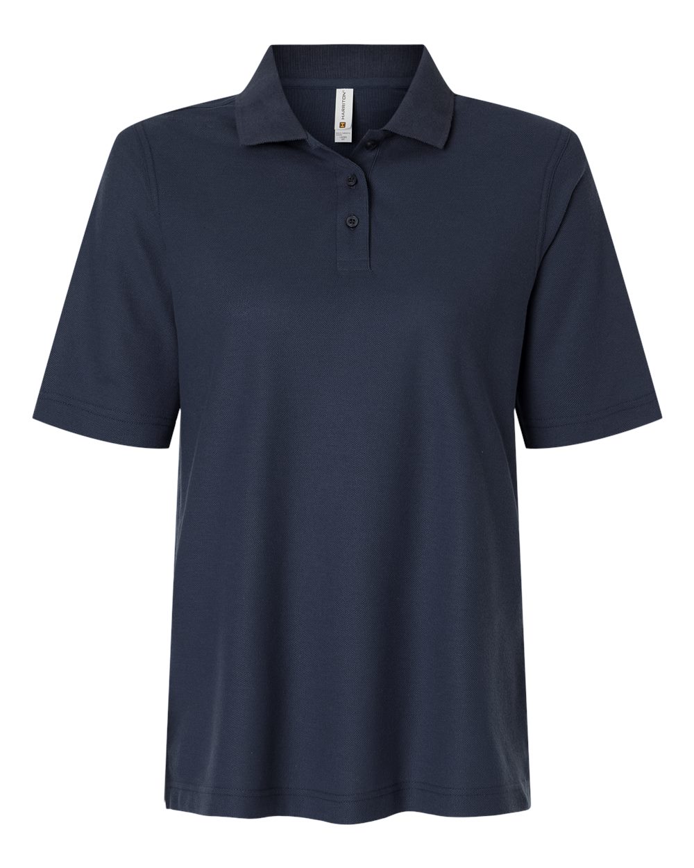 Front View of Dark Navy Women's Maverick CVC Pique Polo - M105W