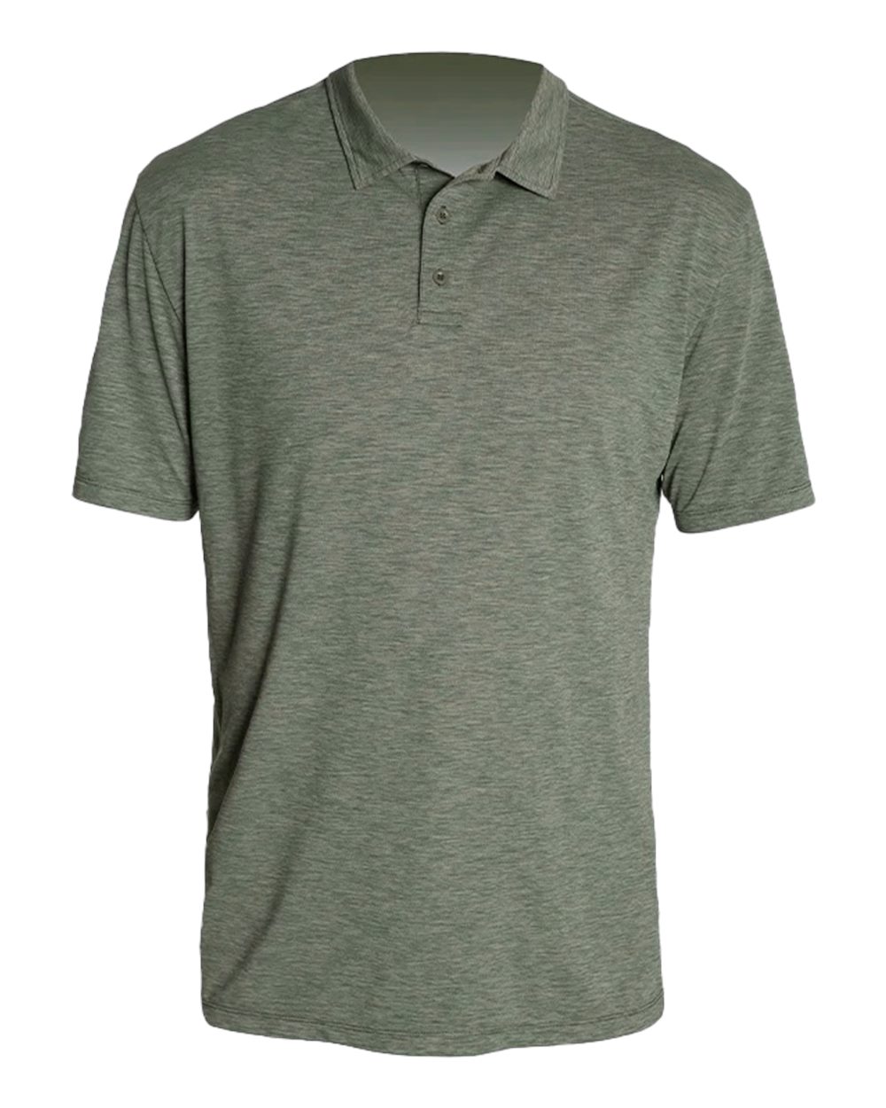 Front View of Dark Olive Heathered Low Pro Tech Polo - MPLPRS0