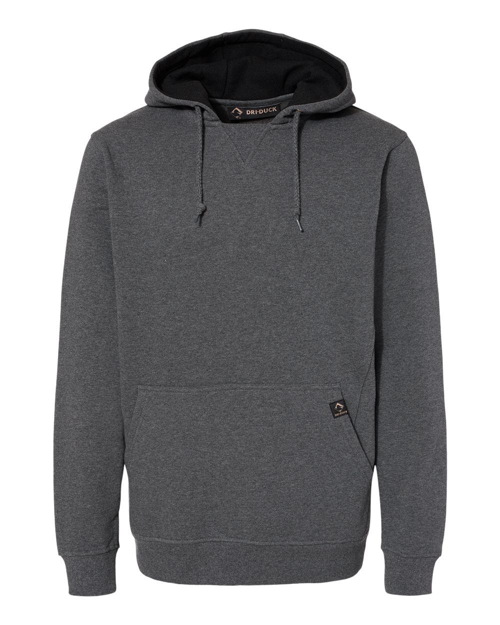 Front View of Dark Oxford Woodland Fleece Hooded Pullover - 7035