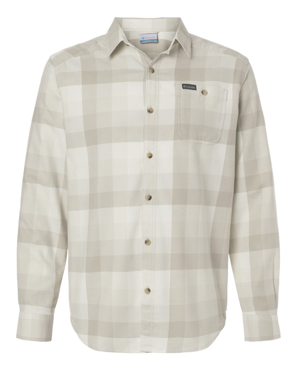 Front View of Dark Stone Multi Buffalo Check Men's Cornell Woods™ Flannel Shirt - 161795