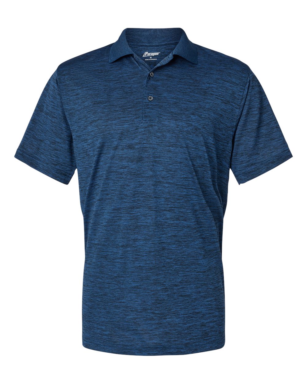 Front View of Deep Blue Heather Dakota Striated Heather Polo - 130