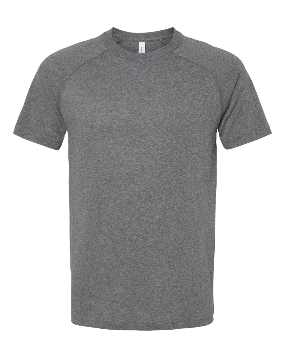 Front View of Deep Heather Heather CVC Raglan Tee - 3201