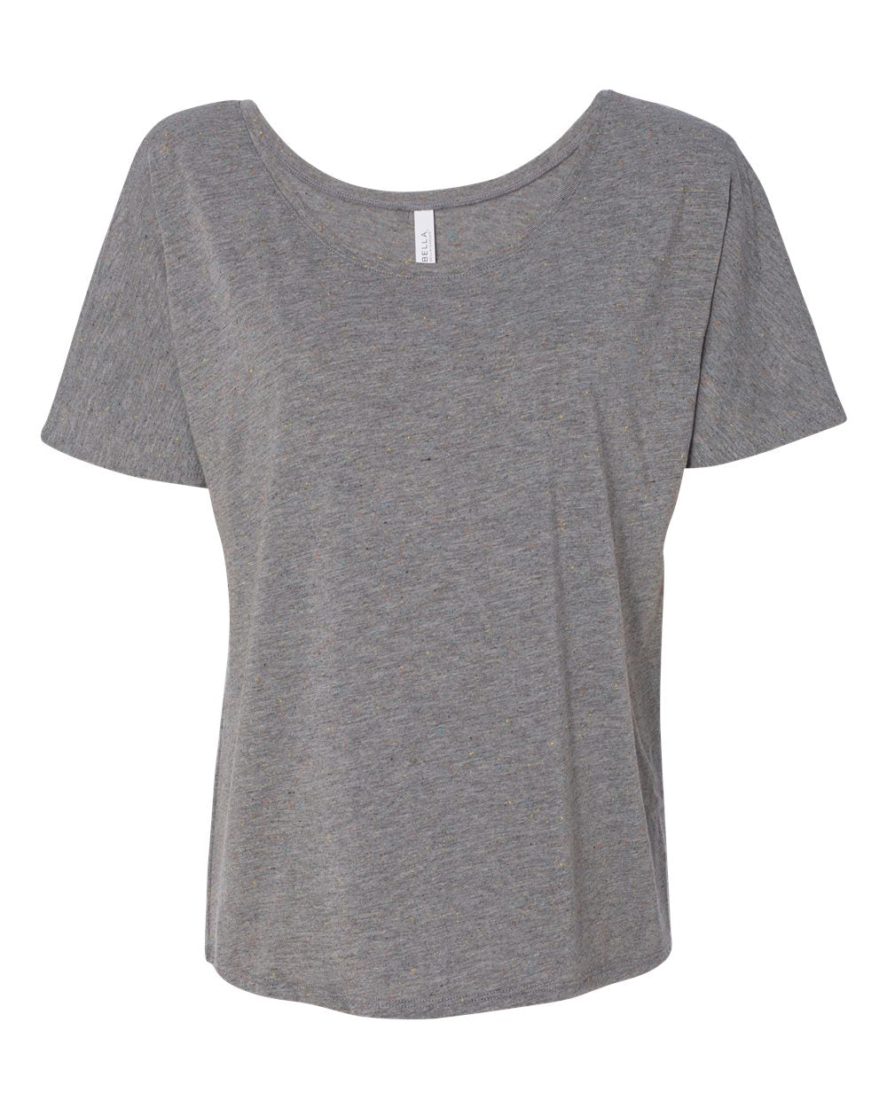 Front View of Deep Heather Speckled Women’s Slouchy Tee - 8816