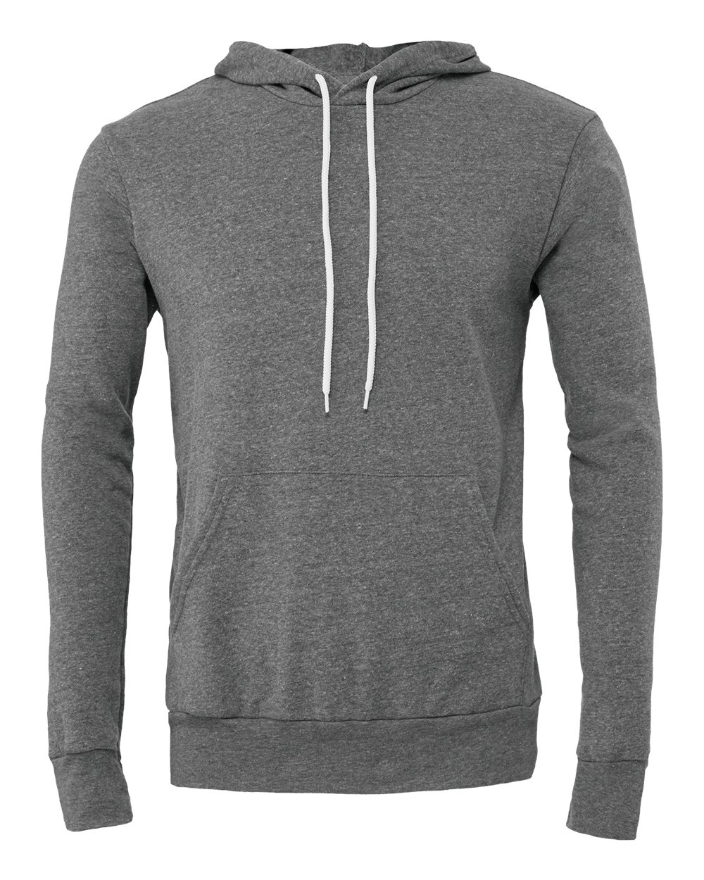 Front View of Deep Heather Sponge Fleece Hoodie - 3719