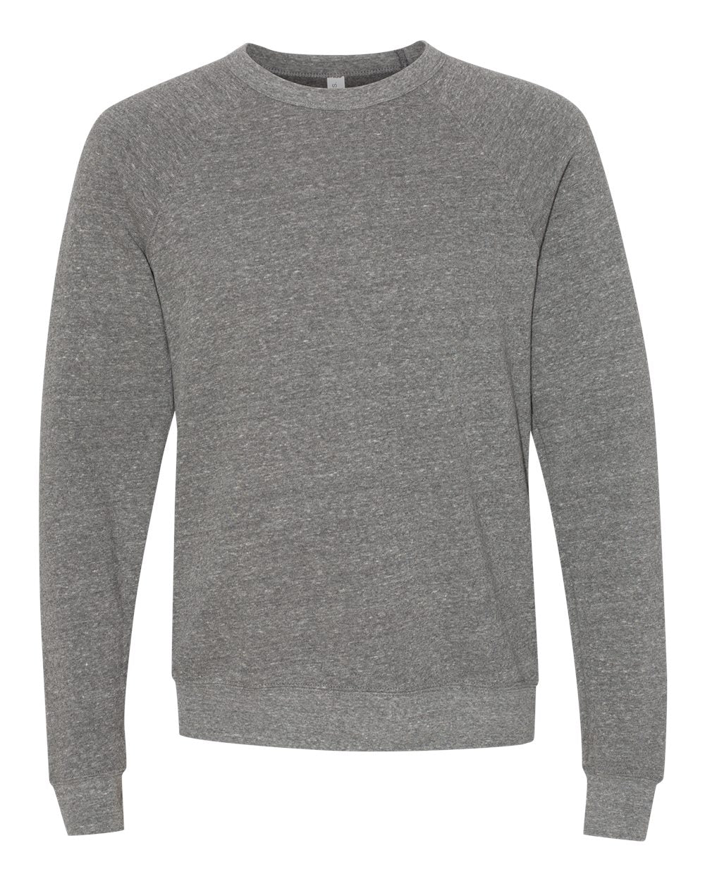 Front View of Deep Heather Sponge Fleece Raglan Crewneck Sweatshirt - 3901