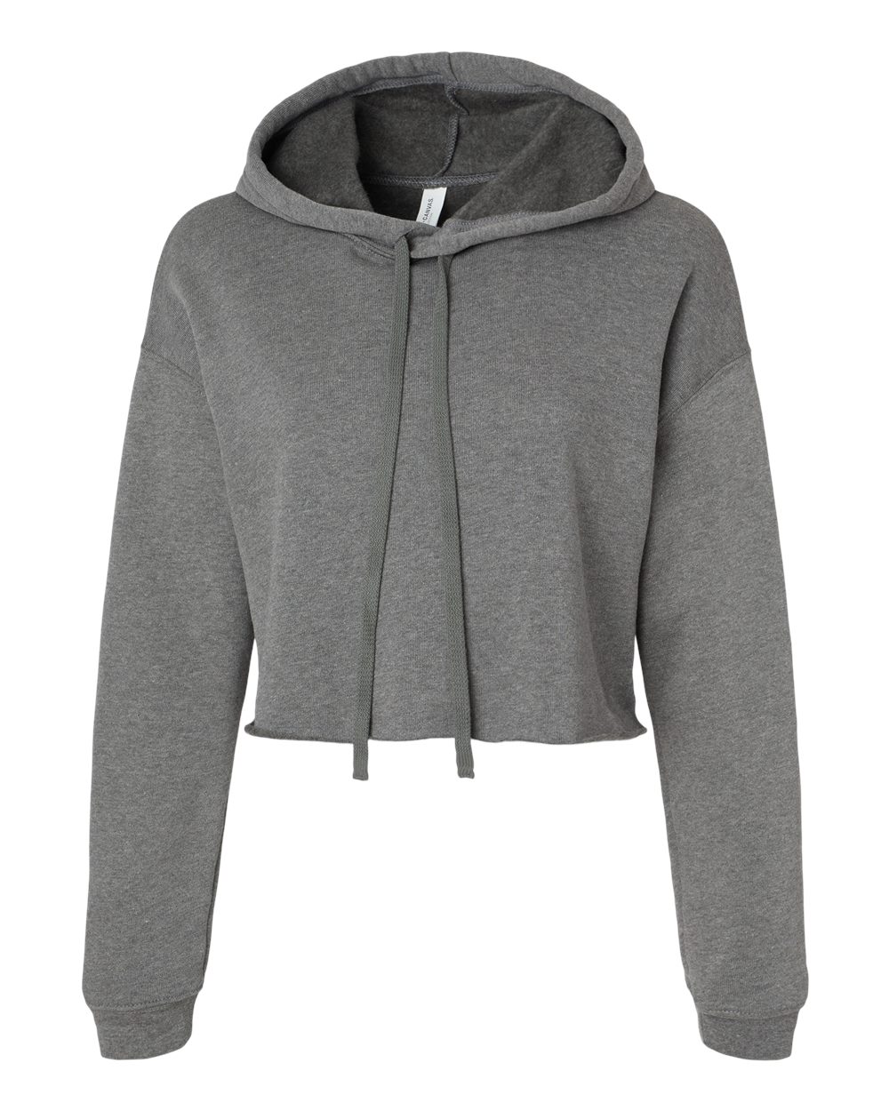 Front View of Deep Heather Women's Crop Fleece Hoodie - 7502