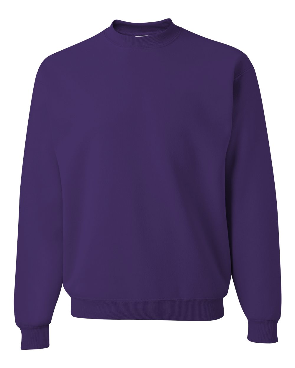 Front View of Deep Purple NuBlend® Crewneck Sweatshirt - 562MR