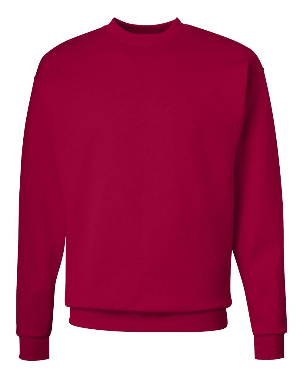 Front View of Deep Red Ecosmart® Crewneck Sweatshirt - P160