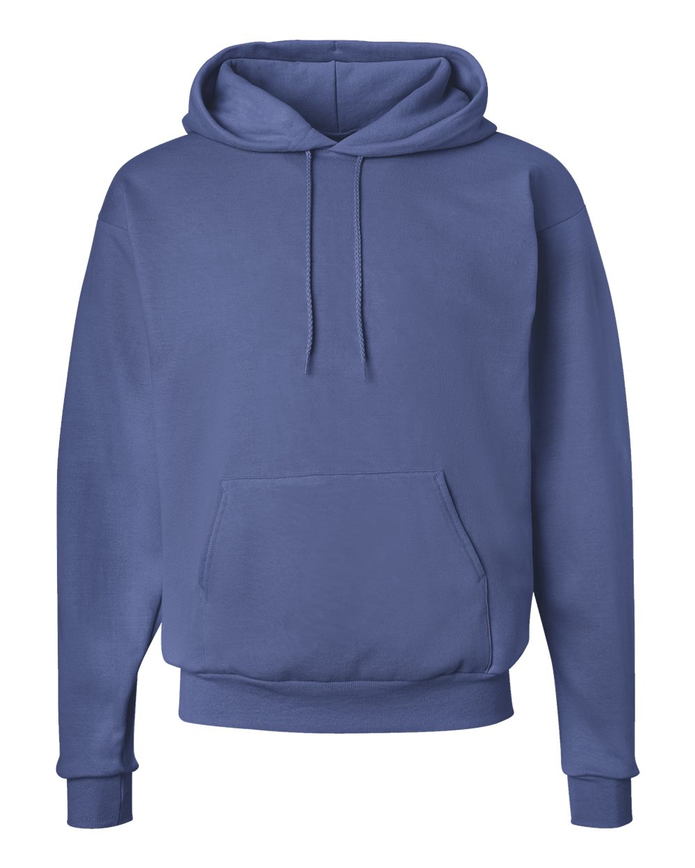 Front View of Denim Blue Ecosmart® Hooded Sweatshirt - P170