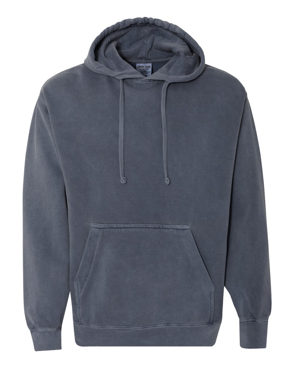 Front View of Denim Garment-Dyed Hooded Sweatshirt - 1567