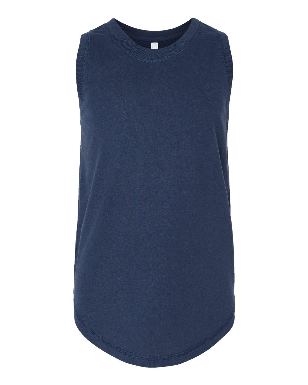 Front View of Denim Girls' Relaxed Fine Jersey Tank - 2692