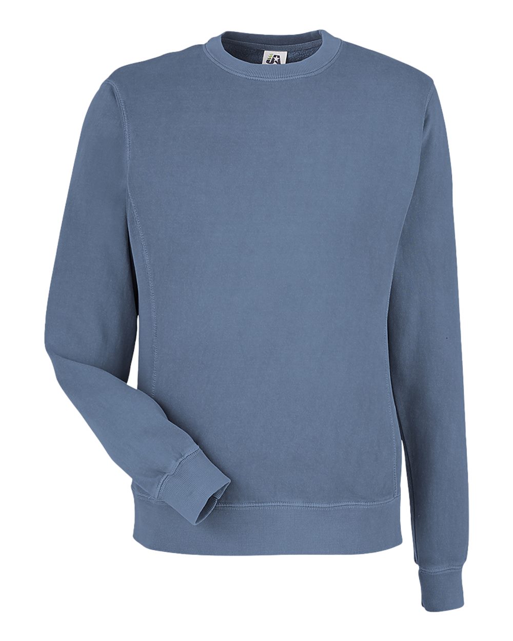 Front View of Denim Pigment-Dyed Fleece Crewneck Sweatshirt - 8731