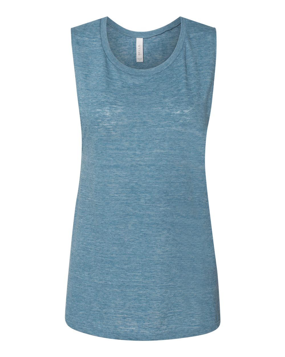 Front View of Denim Slub Women's Flowy Scoop Muscle Tank - 8803
