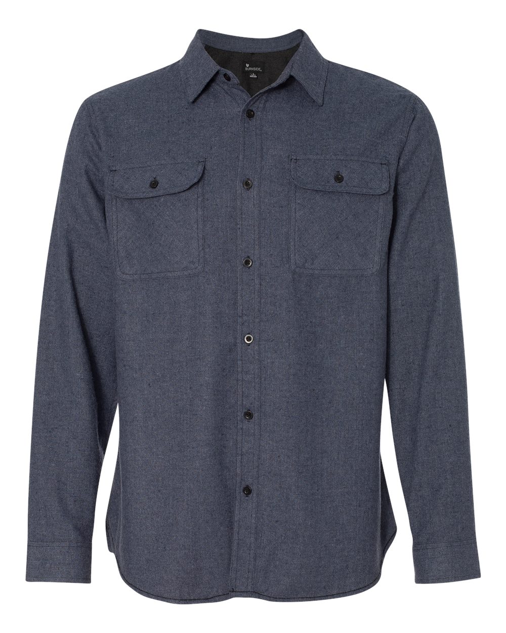 Front View of Denim Solid Flannel Shirt - 8200