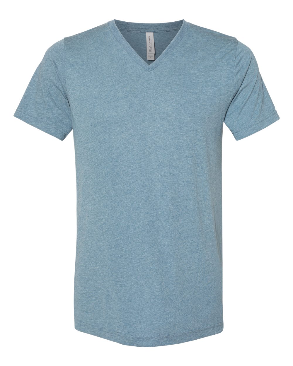 Front View of Denim Triblend Triblend V-Neck Short Sleeve Tee - 3415