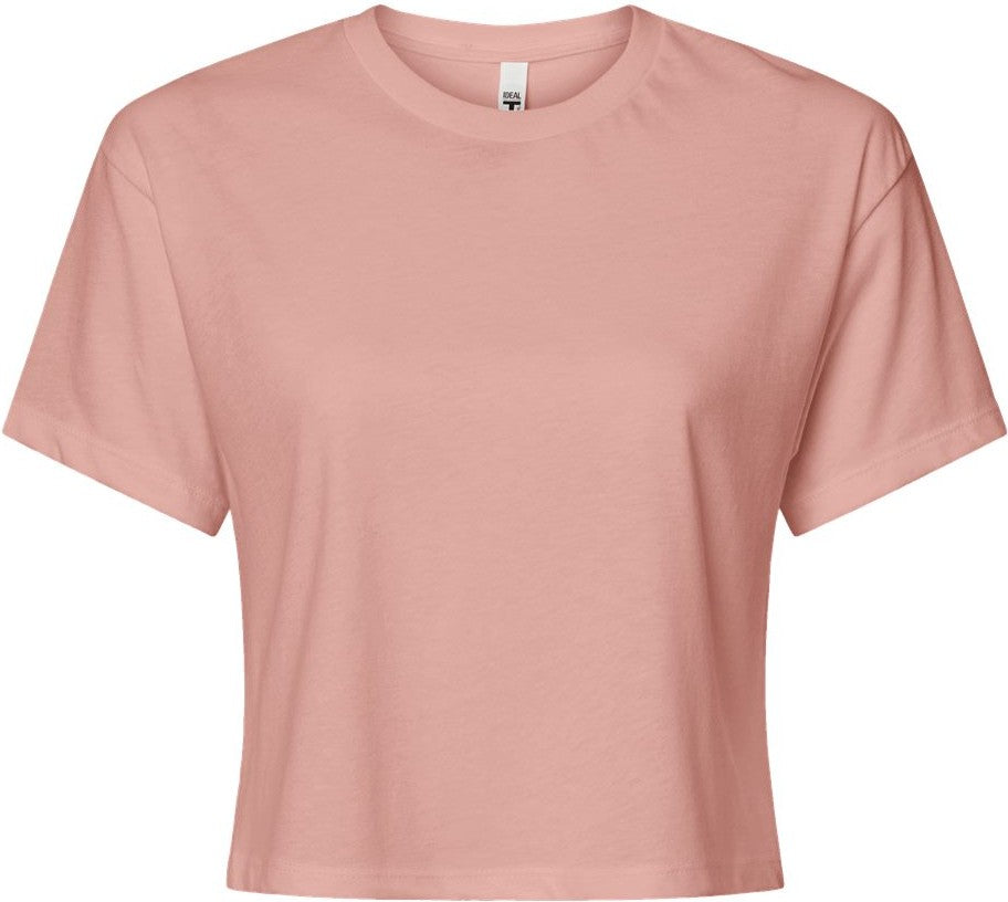 Front View of Desert Pink Women's Ideal Crop Top - 1580
