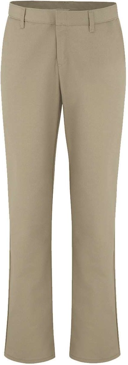 Front View of Desert Sand - 32I Women's Industrial Flat Front Pants - FP92