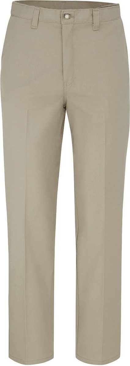 Front View of Desert Sand - 34I Premium Industrial Flat Front Comfort Waist Pants - LP70