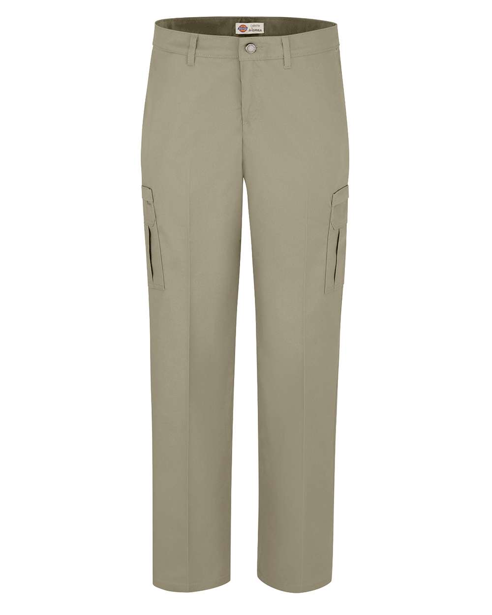 Front View of Desert Sand Women's Premium Cargo Pants - FW72