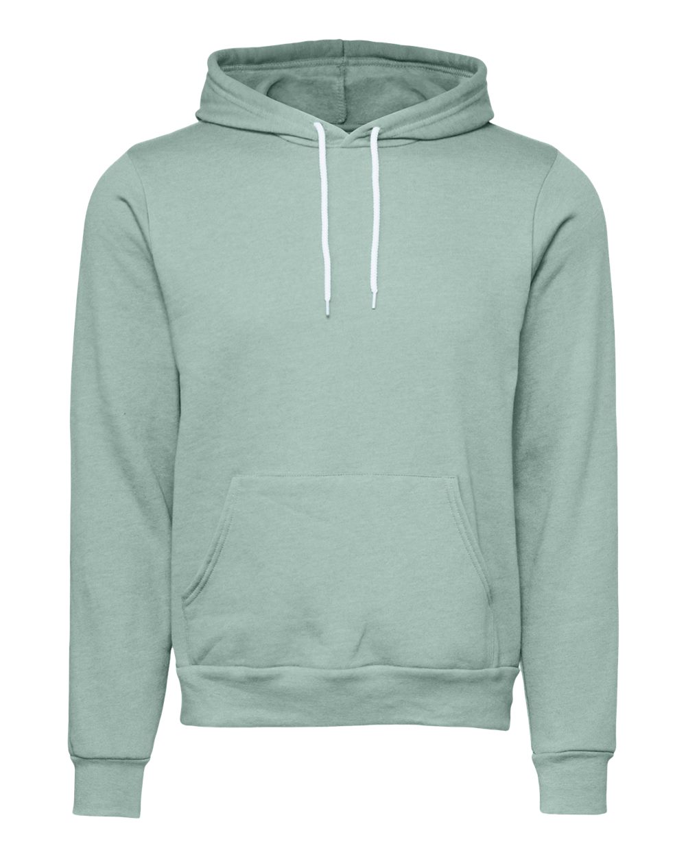 Front View of Dusty Blue Sponge Fleece Hoodie - 3719