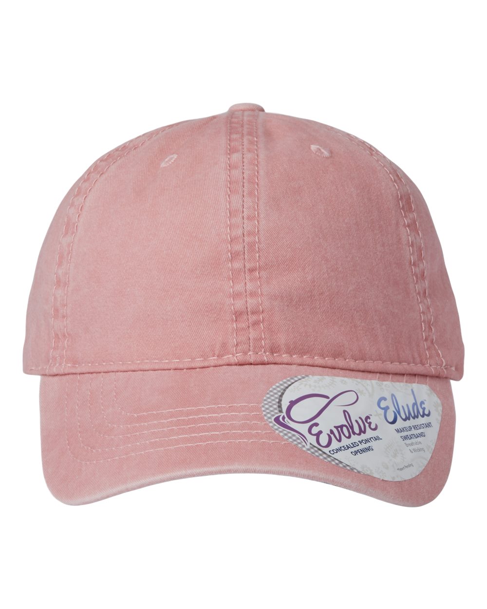 Front View of Dusty Pink/ Floral Women's Pigment-Dyed with Fashion Undervisor Cap - CASSIE